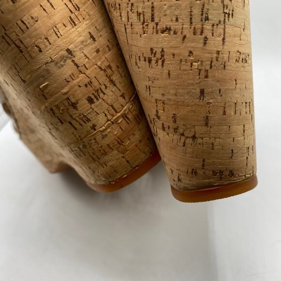 Born White Strappy‎ Cork Wedge Sandals Size 11 - Picture 6 of 9